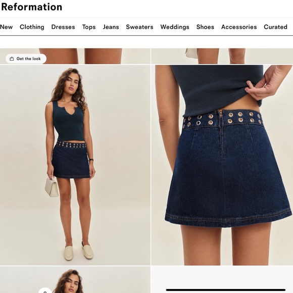 Reformation Jaylene  Mid Rise Denim Mini - Picture 3 of 4